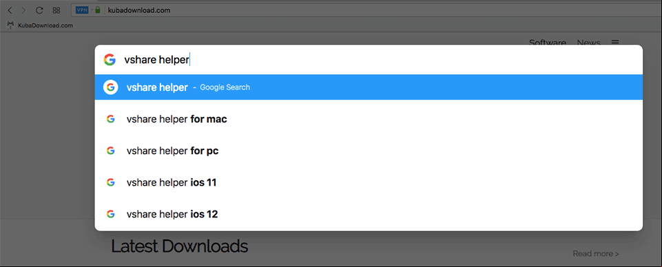 Opera Instant Search screenshot